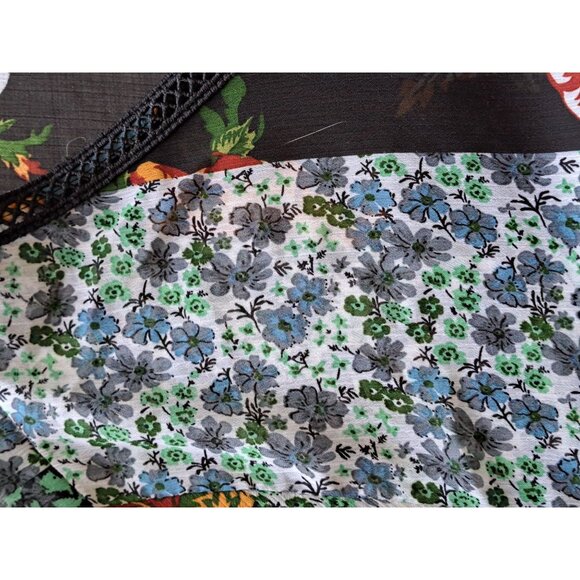 Ulla Popken Plus Size 20/22 Floral Patchwork Tunic Top Lace 20/22 Sheer Flowy - Picture 3 of 10